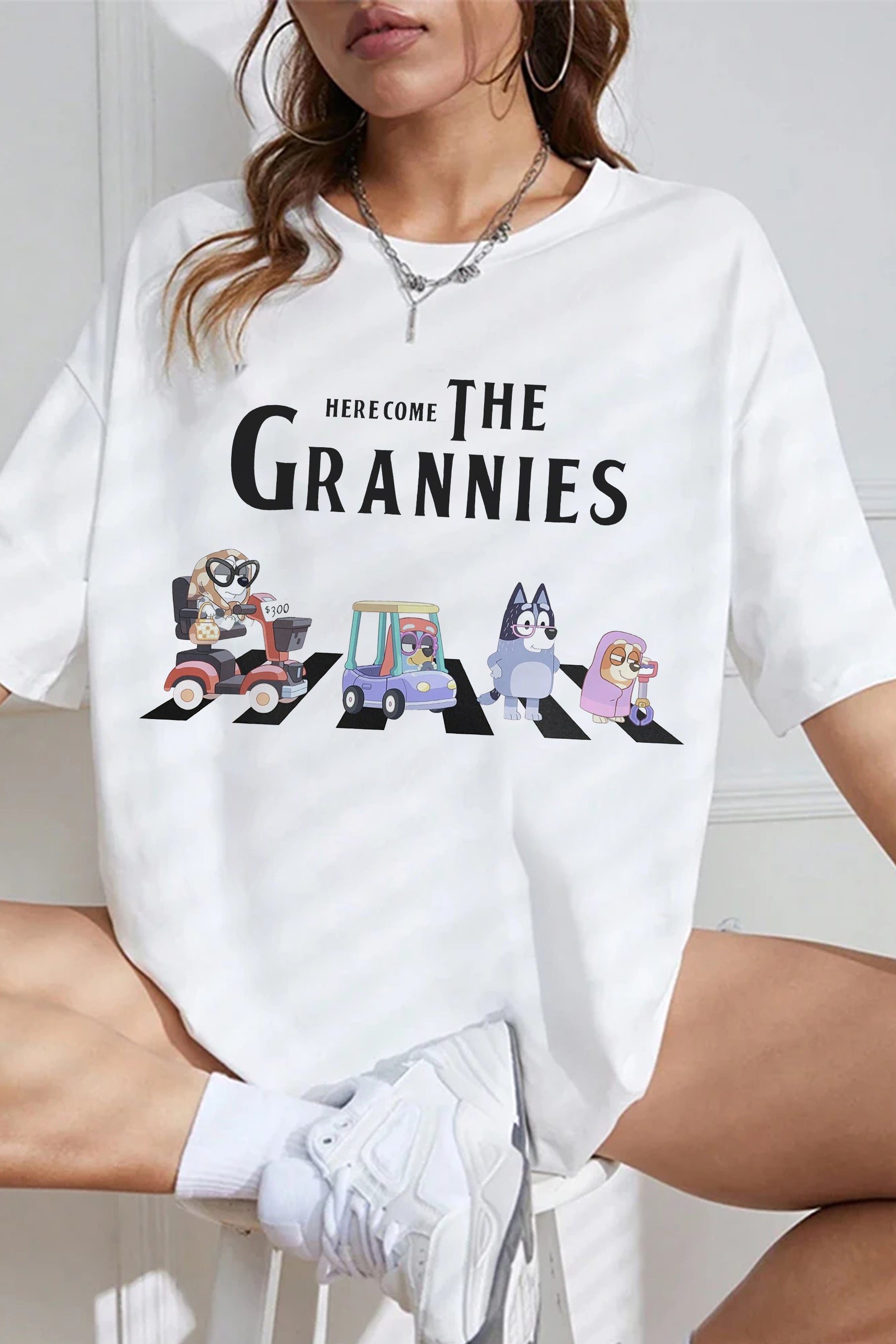 Here Come The Grannies Bluey Tee For Women